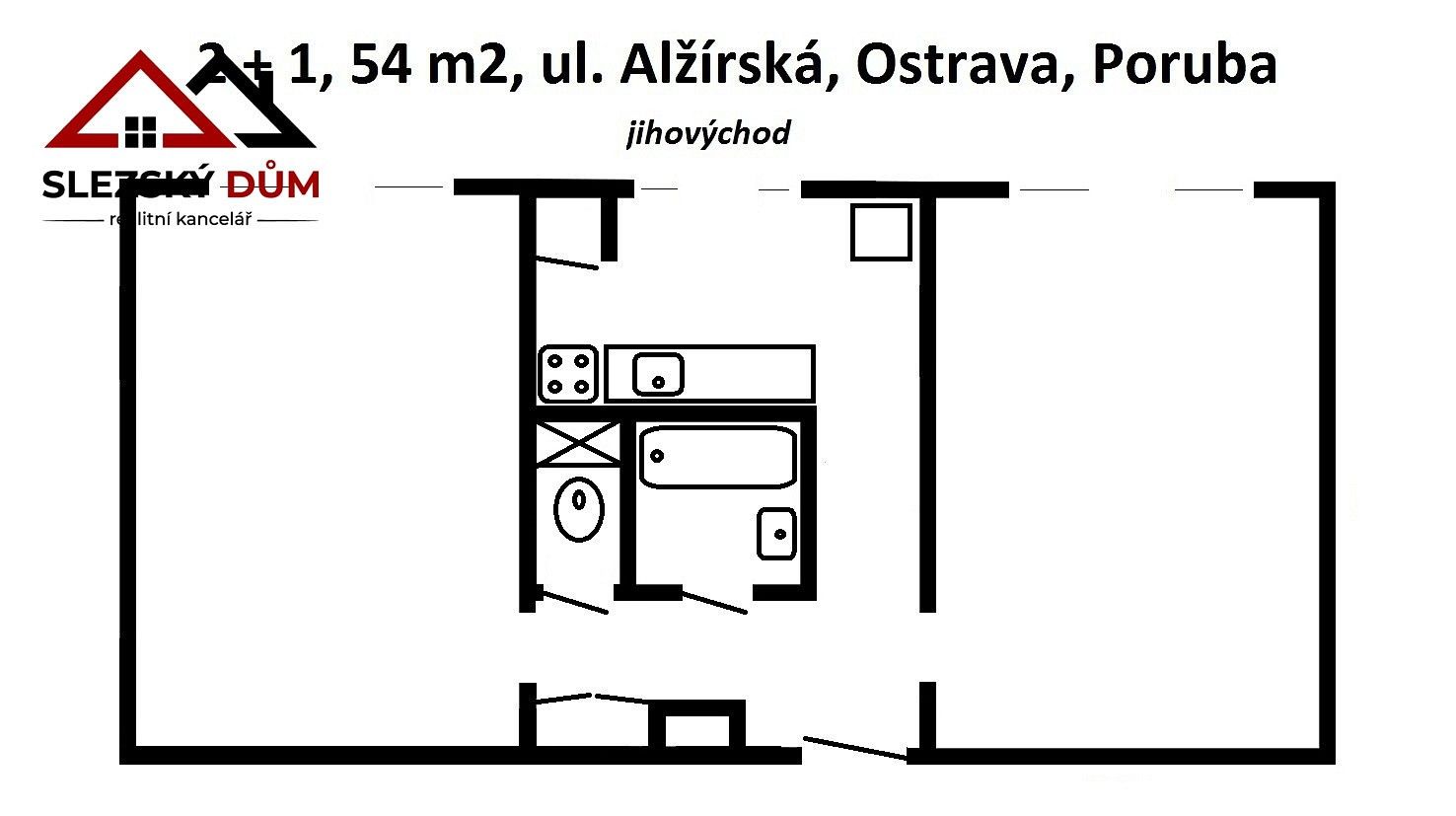Pronájem byt 2+1 - Ostrava - Poruba, okres Ostrava-město, Moravskoslezský kraj, 54 m² - 2