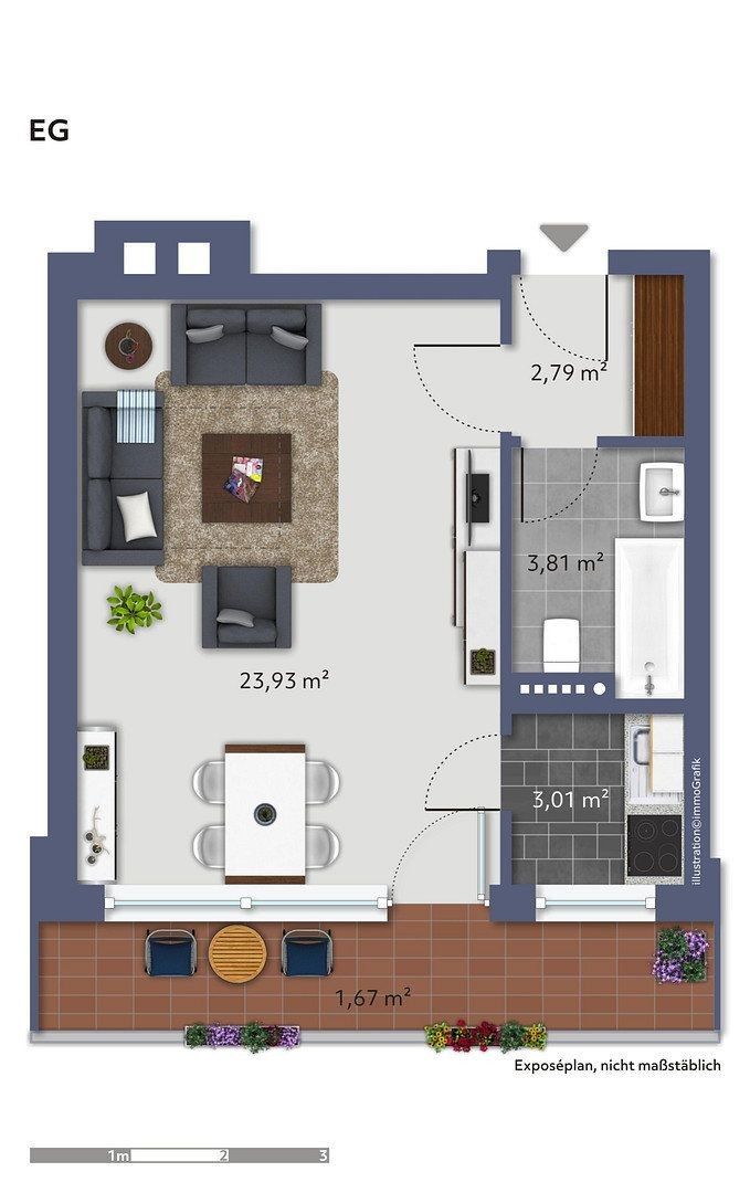 1+1, Eibenstraße 6 Düsseldorf Unterbach Nordrhein-Westfalen 40627, 36 m² - 1
