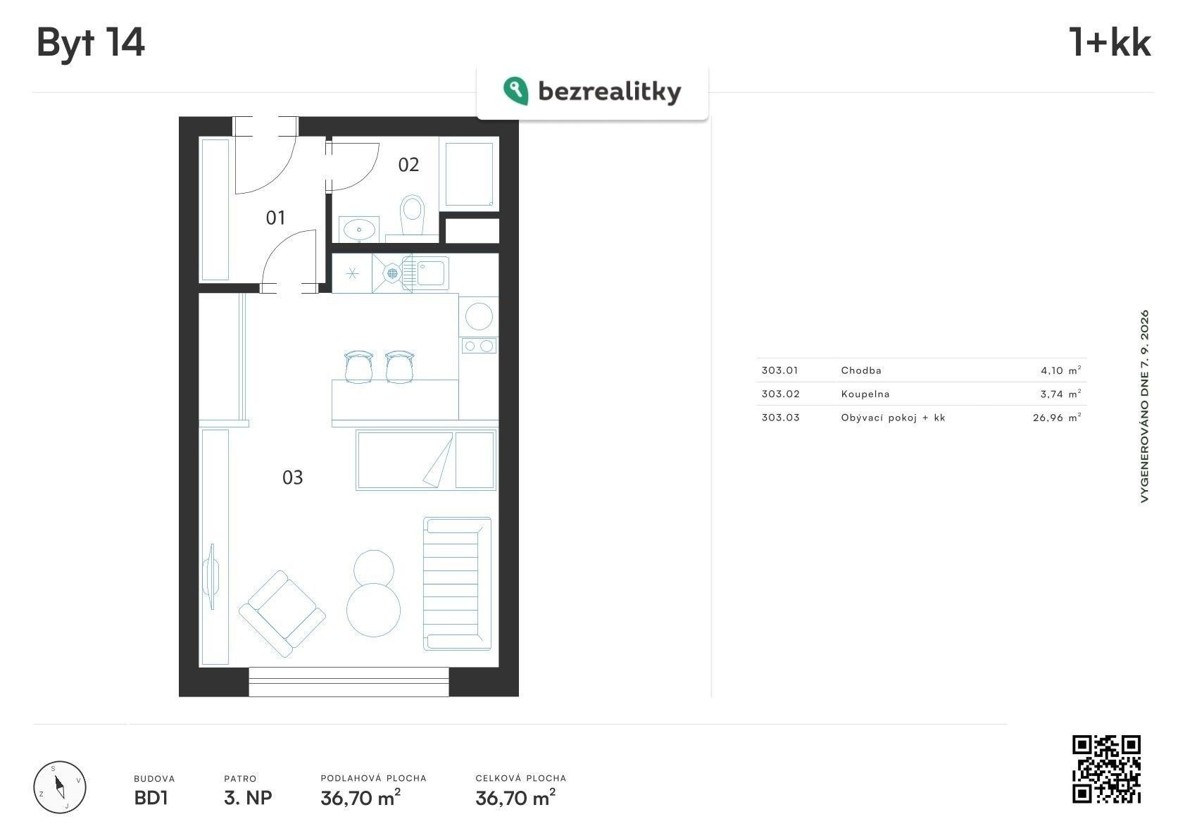 1+kk, Resslova 419, Plzeň Jižní Předměstí, 37 m² - 2