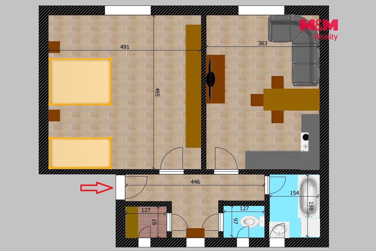 Byt 2+kk · 53 m² · Devotyho, Pardubice - 4