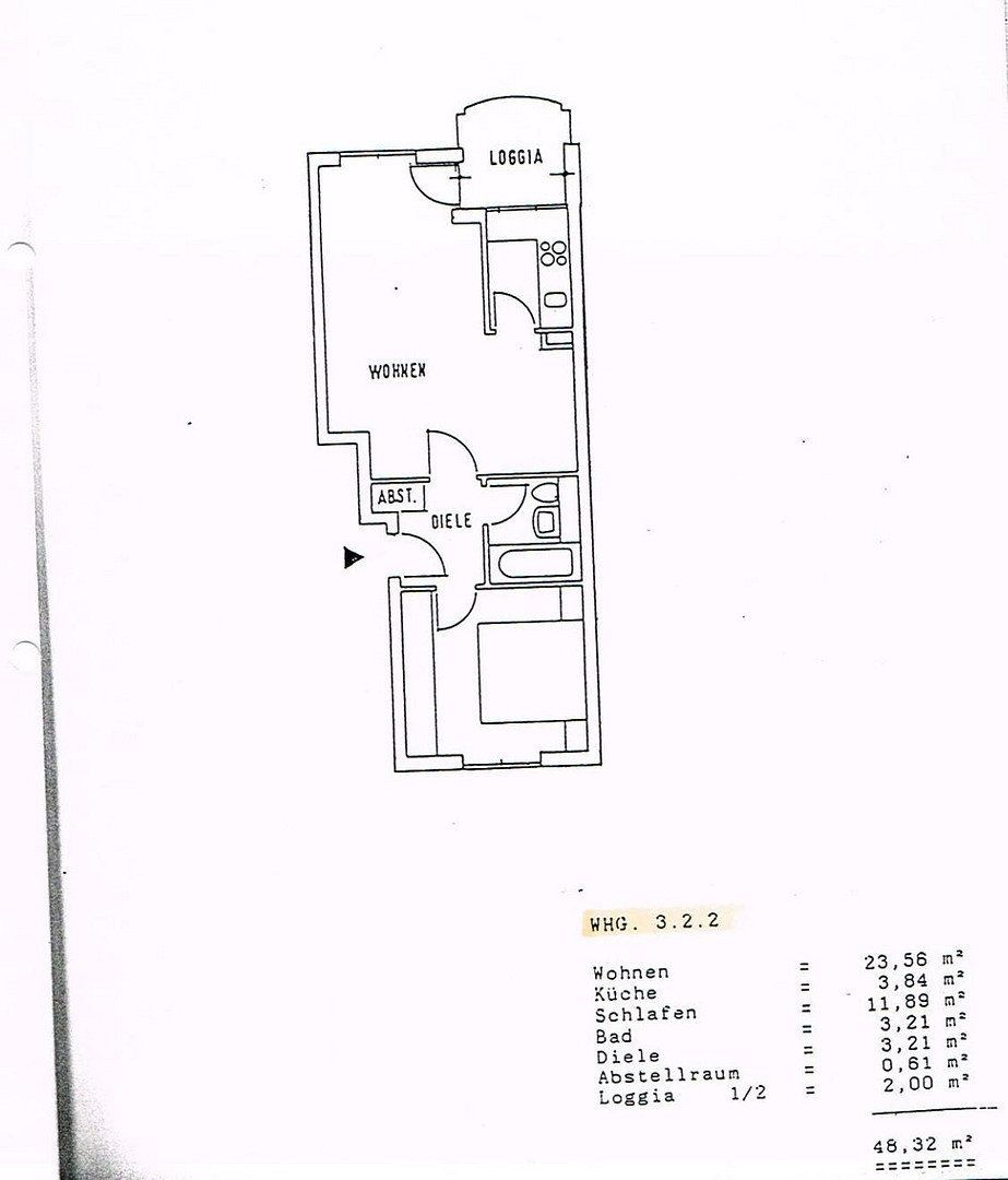 Byt 2+1, 49 m²