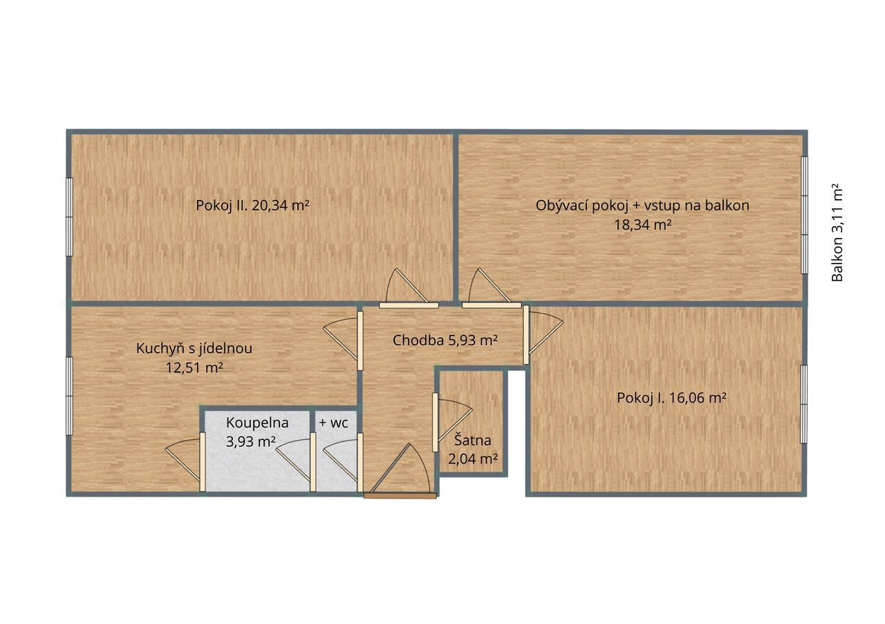 Prodej byt 3+1 - Bohušovice nad Ohří, 76 m²