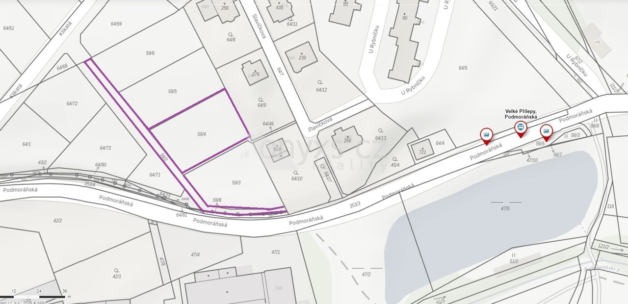 Pozemky pro bydlení, Podmoráňská, Velké Přílepy, 967 m² - 2