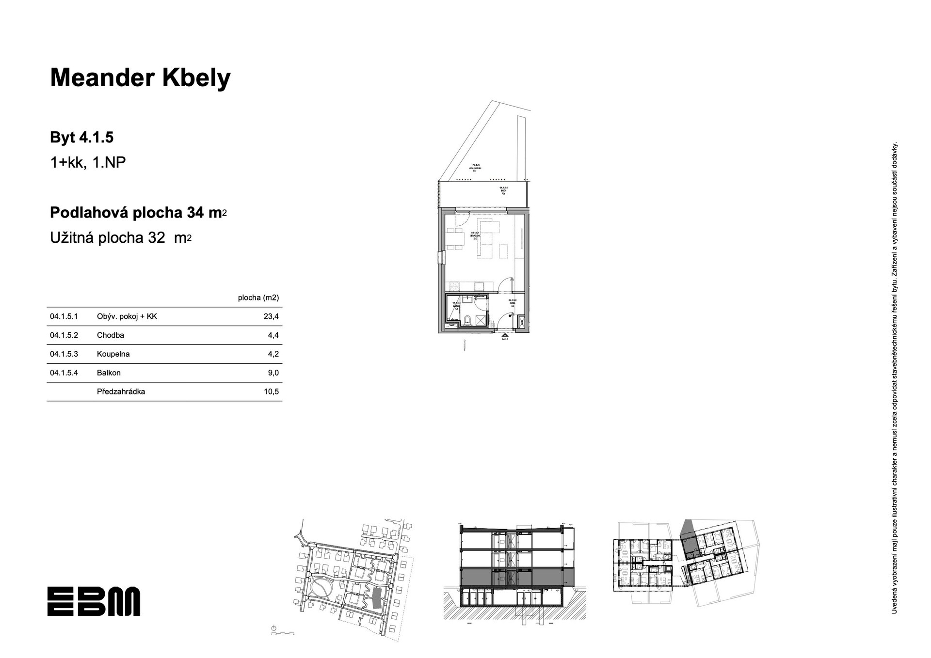 Byt 1+kk · 34 m² · K Vinoři, Praha Kbely - 4