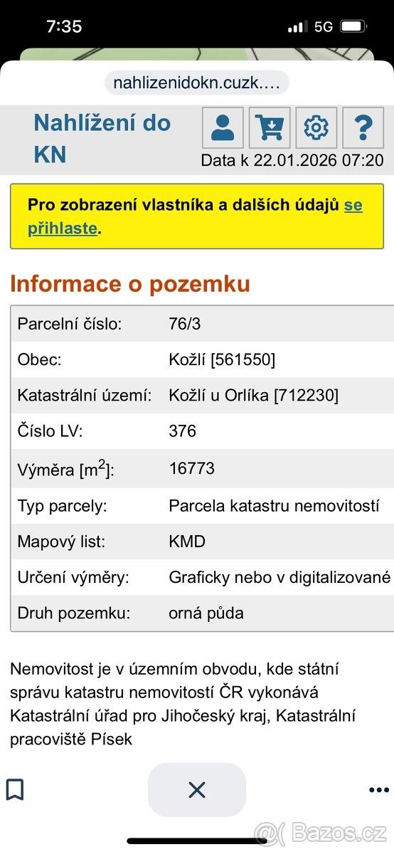 Pozemky pro bydlení, Orlík nad Vltavou, 398 07