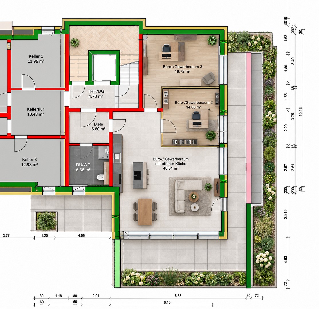 Kanceláře, Nürnberg Röthenbach Bayern 90449, 98 m² - 2