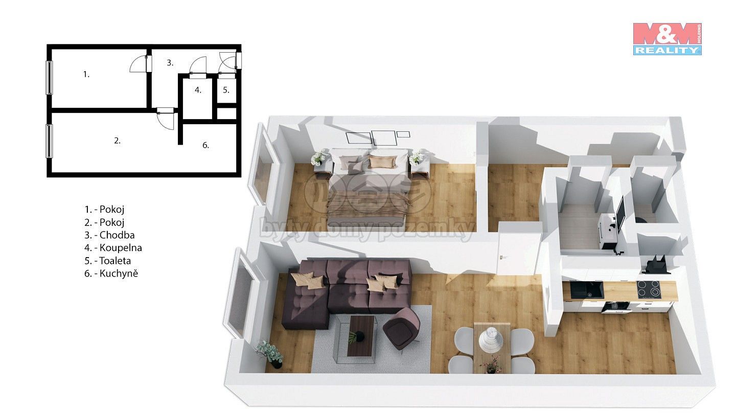 Byt 2+kk · 47 m² · Praha - Komořany, okres Praha 4, Hlavní město Praha - 4