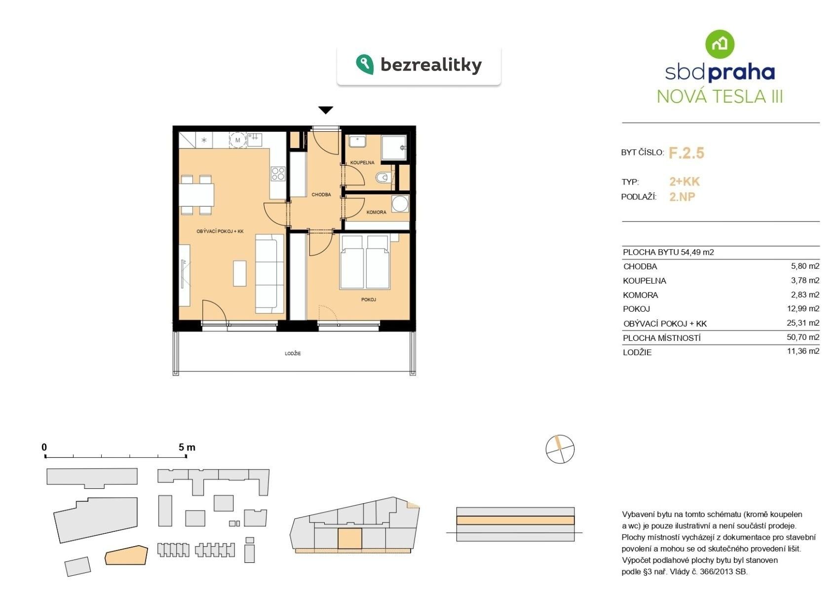 Prodej byt 2+kk - Nová Tesla, Pardubice, 54 m²