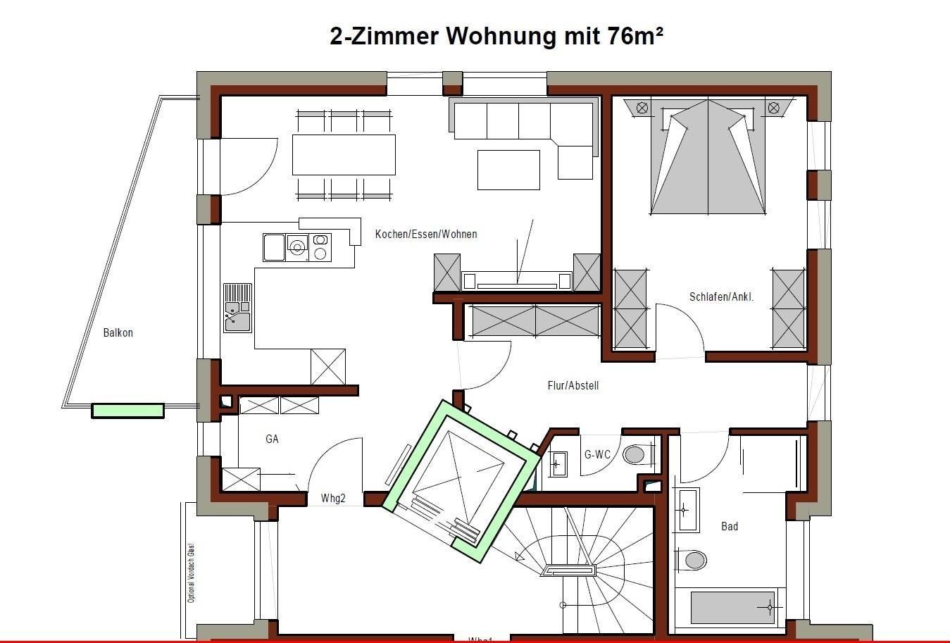 2+kk, Hauptstr. 47, , Bavorsko, 78 m² - 1