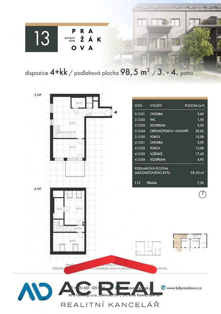 Prodej byt 4+kk - Pražákova, Brno - Horní Heršpice, 99 m² - 5