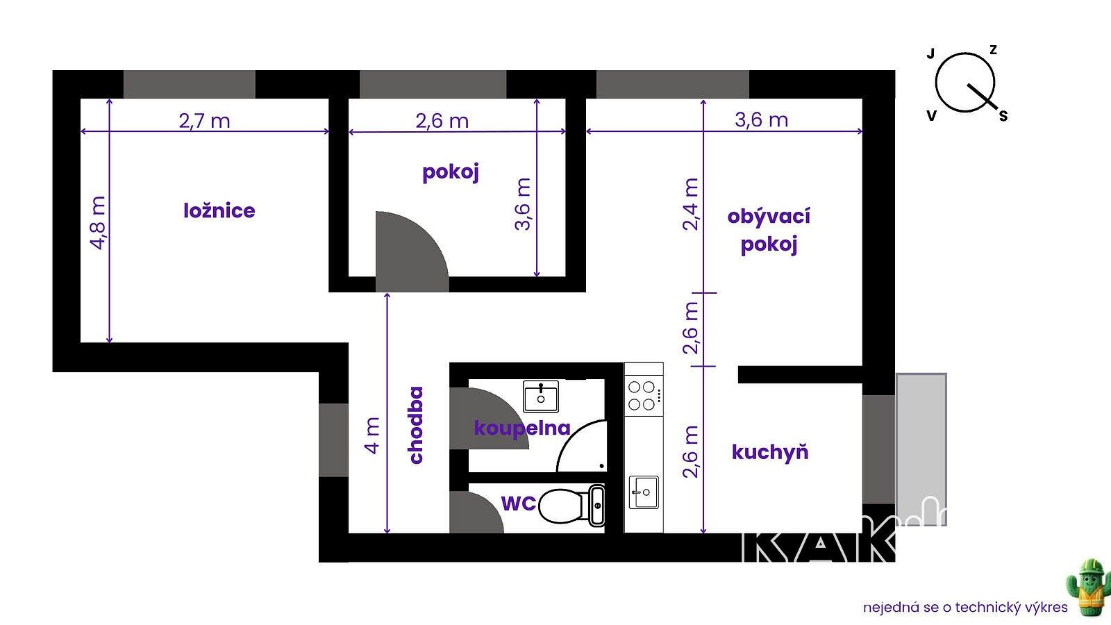Byt 3+1 · 66 m² · Průběžná, Ostrava - Poruba - 2