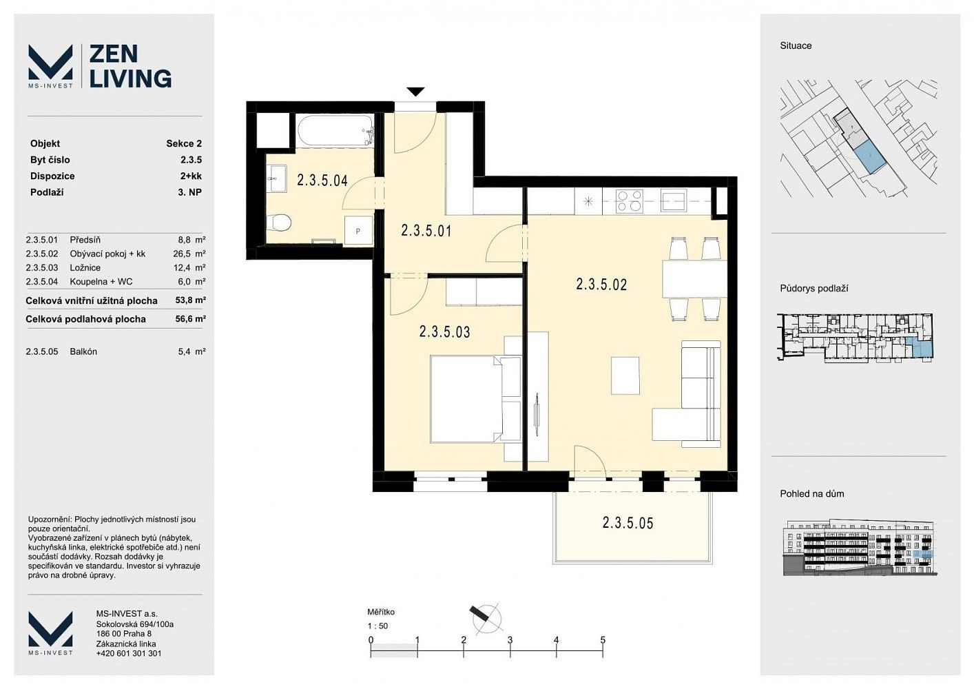 Prodej byt 2+kk - Praha - Libeň, okres Praha 8, Hlavní město Praha, 57 m² - 5