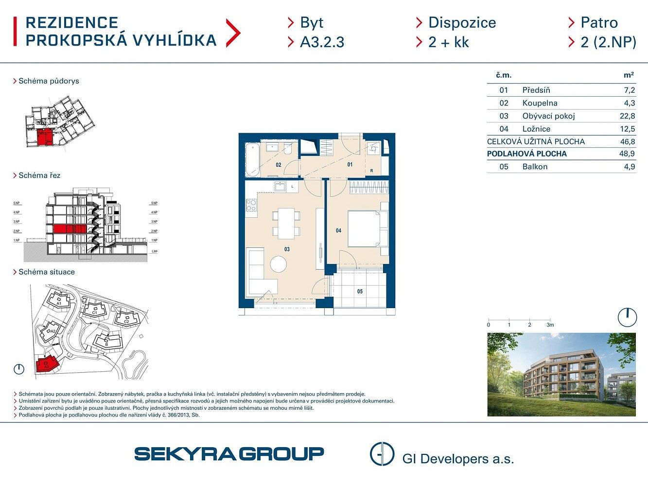 2+kk, Radlická, Praha 5 - Jinonice, 47 m² - 2