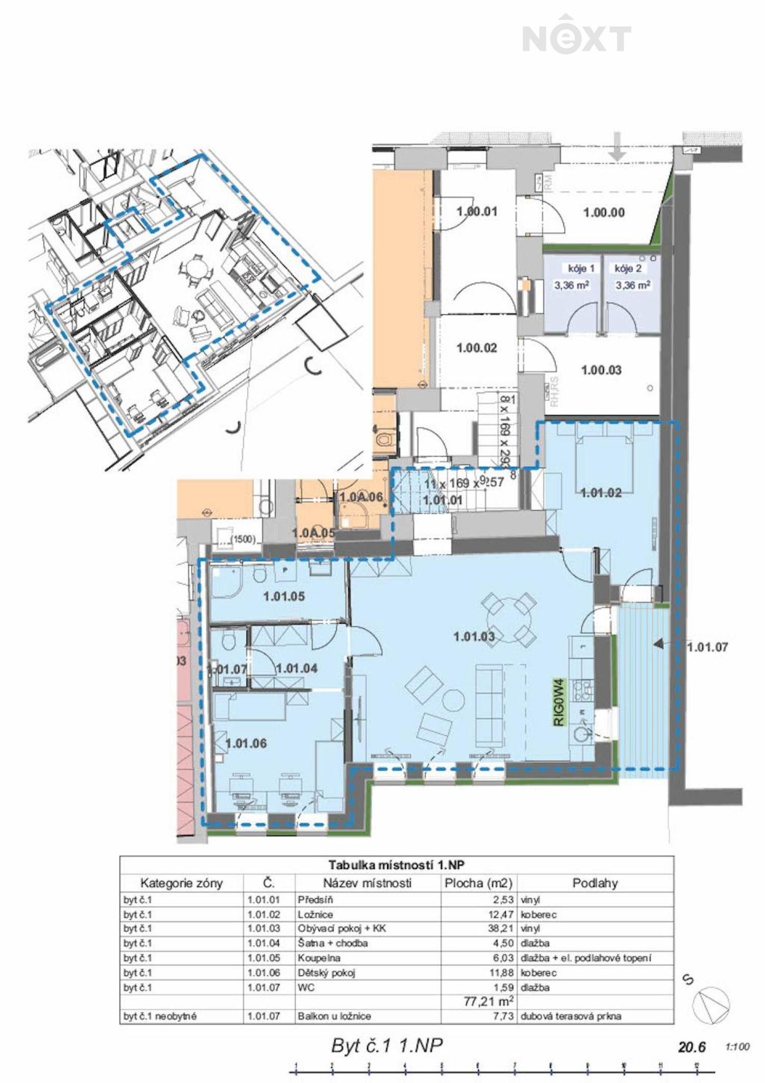 Pronájem byt 3+kk - Masarykova, Hluboká nad Vltavou, 84 m²
