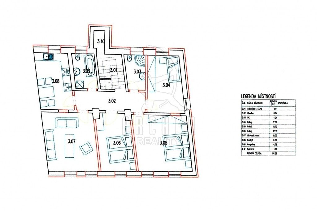 Byt 4+1 · 95 m² · Pod Parkem, Dalovice - 3
