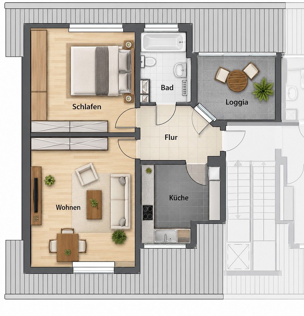 2+1, Schützenstrasse 77, , Severní Porýní-Vestfálsko, 55 m² - 1