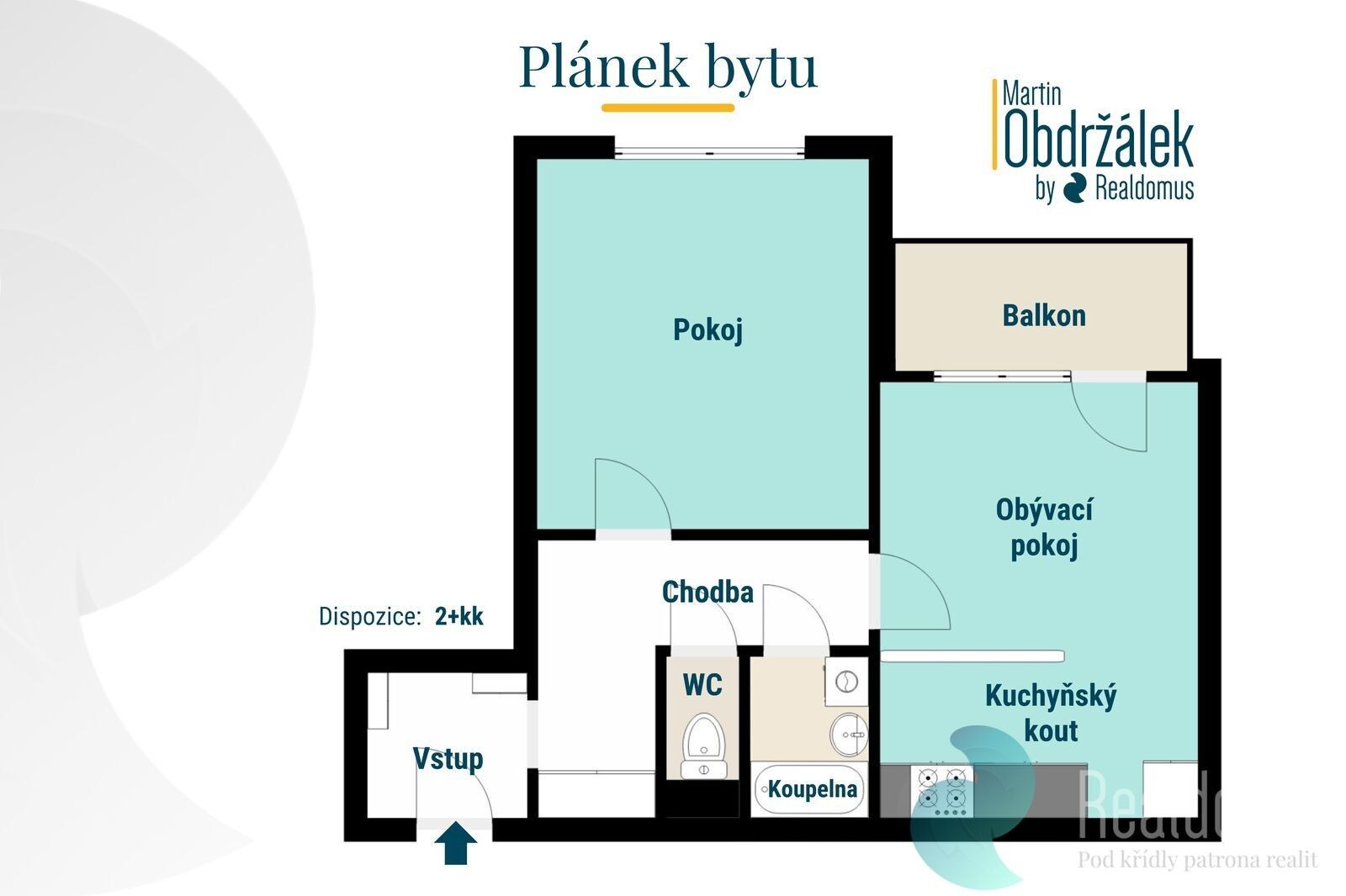Pronájem byt 2+kk - Čechova, Lišov, 40 m²