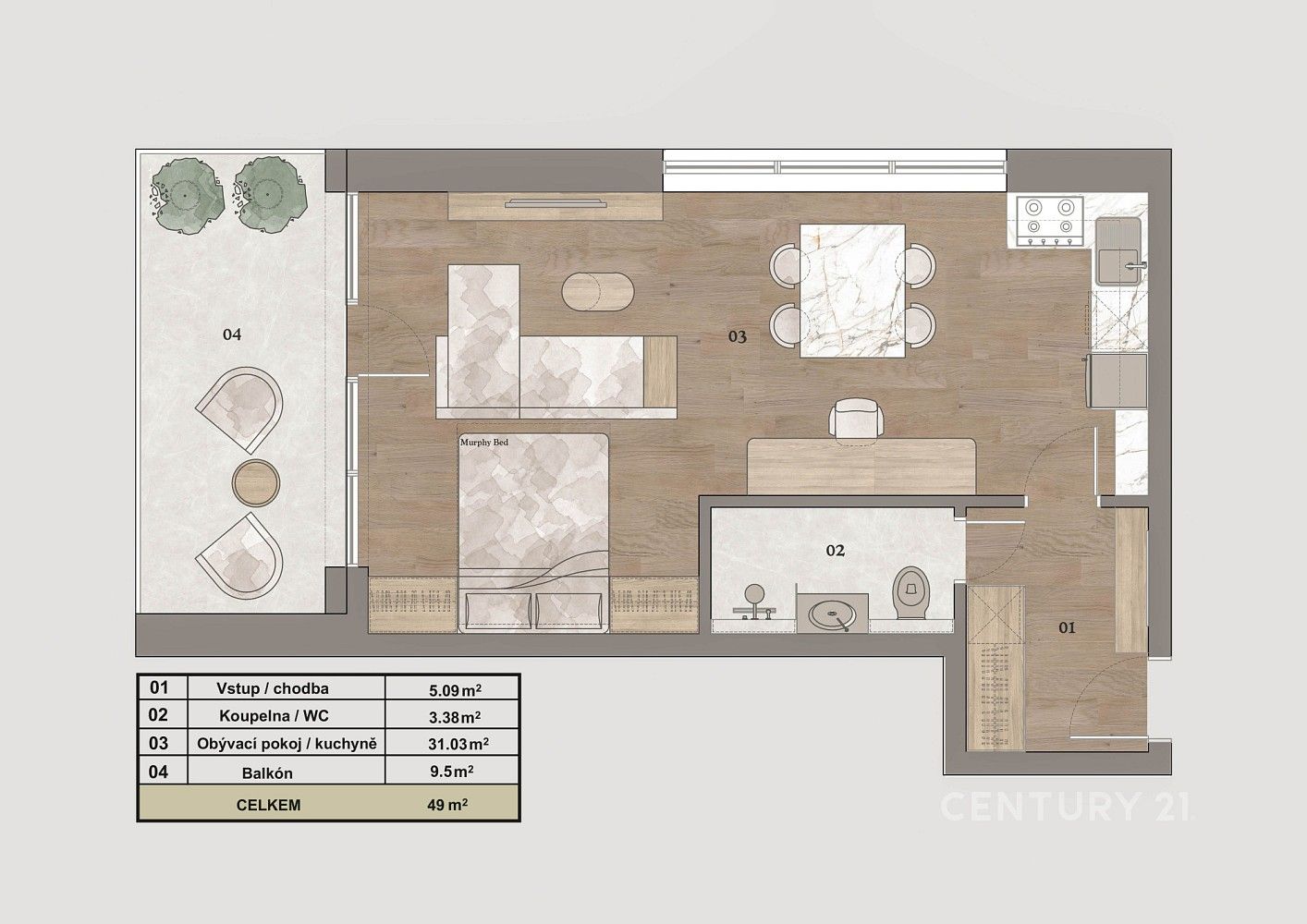 Prodej byt 1+kk - Praha, Hlavní město Praha, 49 m² - 5