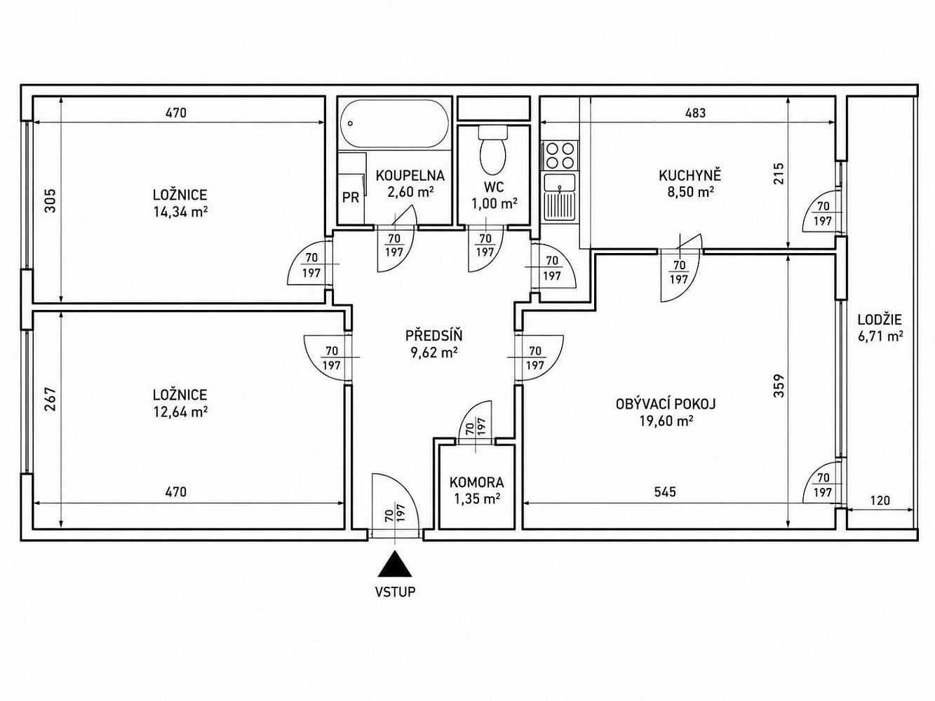 3+1, Praha - Stodůlky, okres Praha 13, Hlavní město Praha, 73 m² - 2
