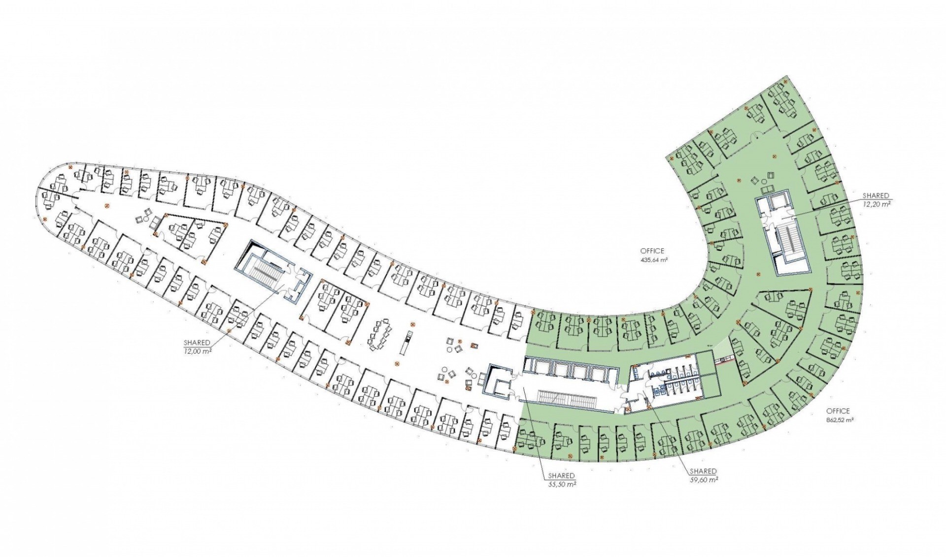 Kancelář · 1 292 m² · Kačírkova, Praha - 3