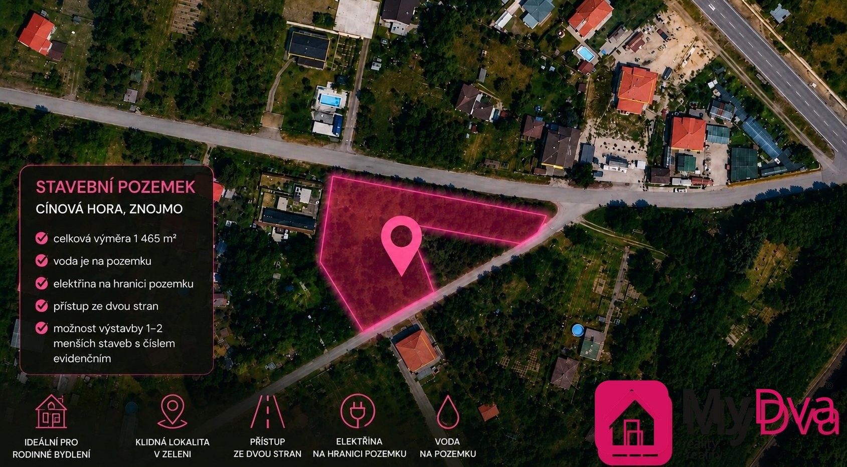 Prodej pozemek pro bydlení - Znojmo, 1 465 m² - 2