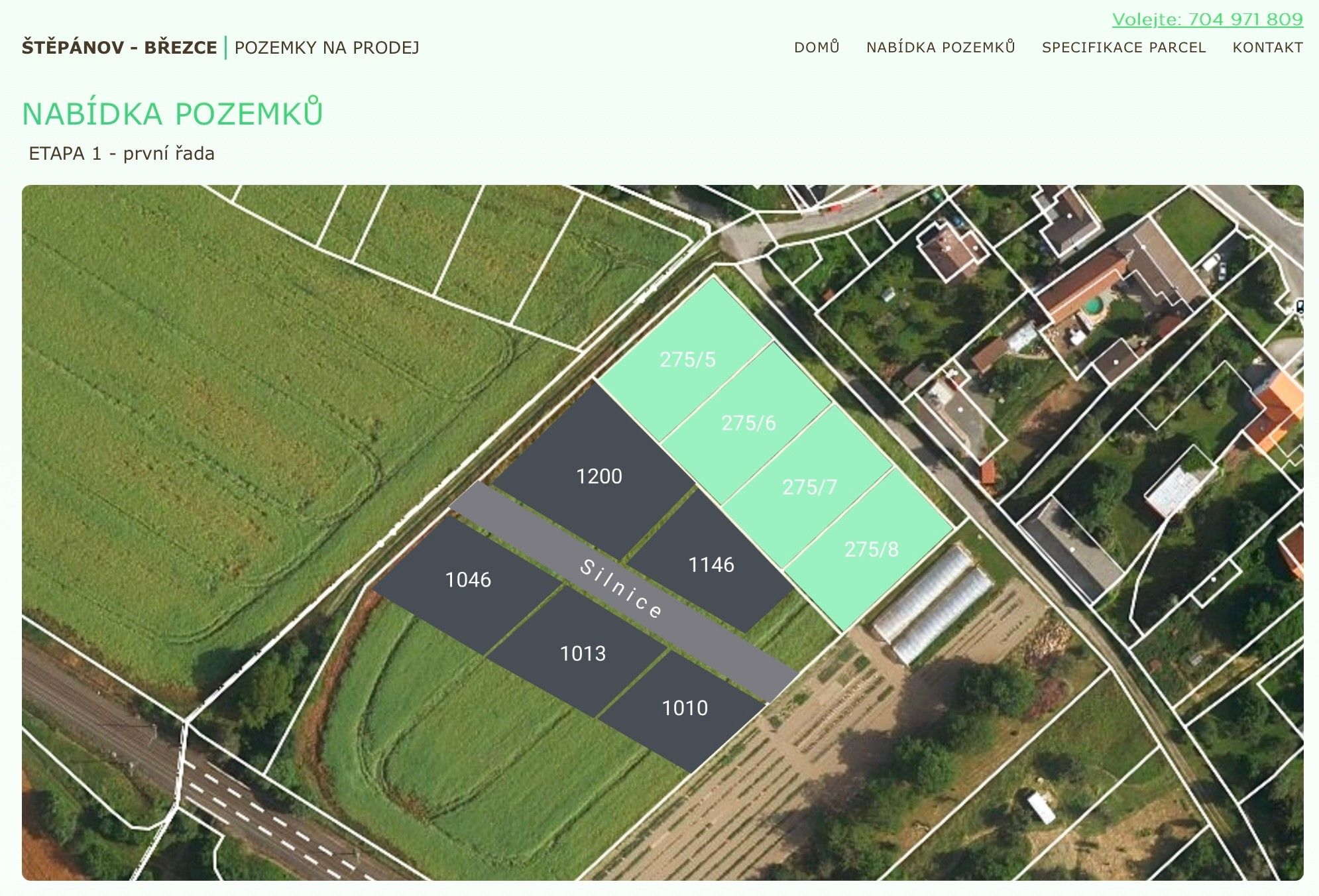 Prodej pozemek pro bydlení - Březce, Štěpánov, 911 m²