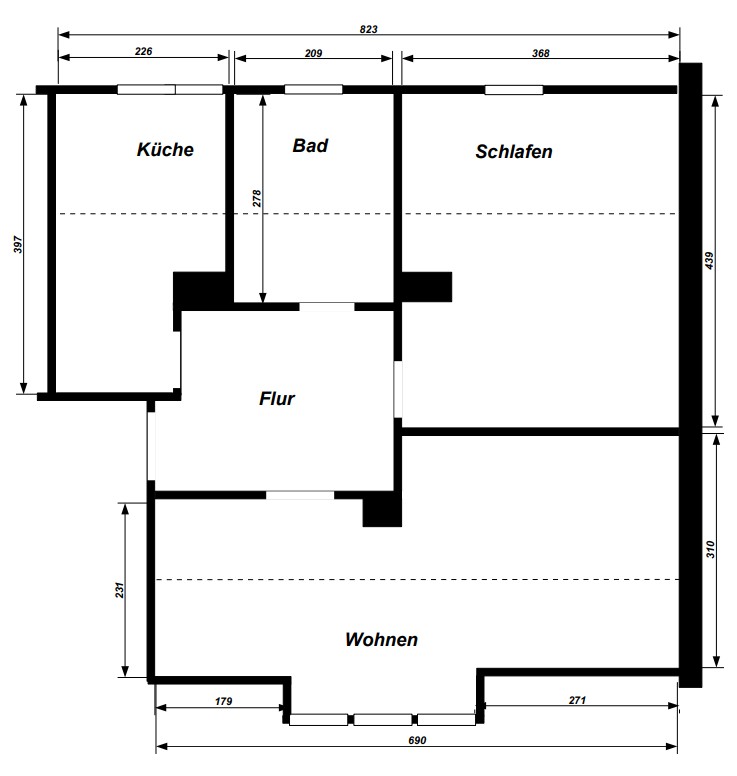 2+1, Wiprechtstraße 38, , Sasko, 50 m² - 1