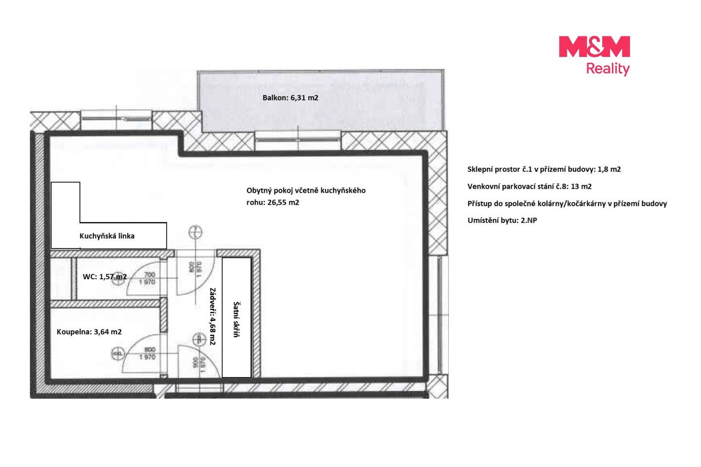 Byt 1+kk · 38 m² · Vysoká, Plzeň - 3