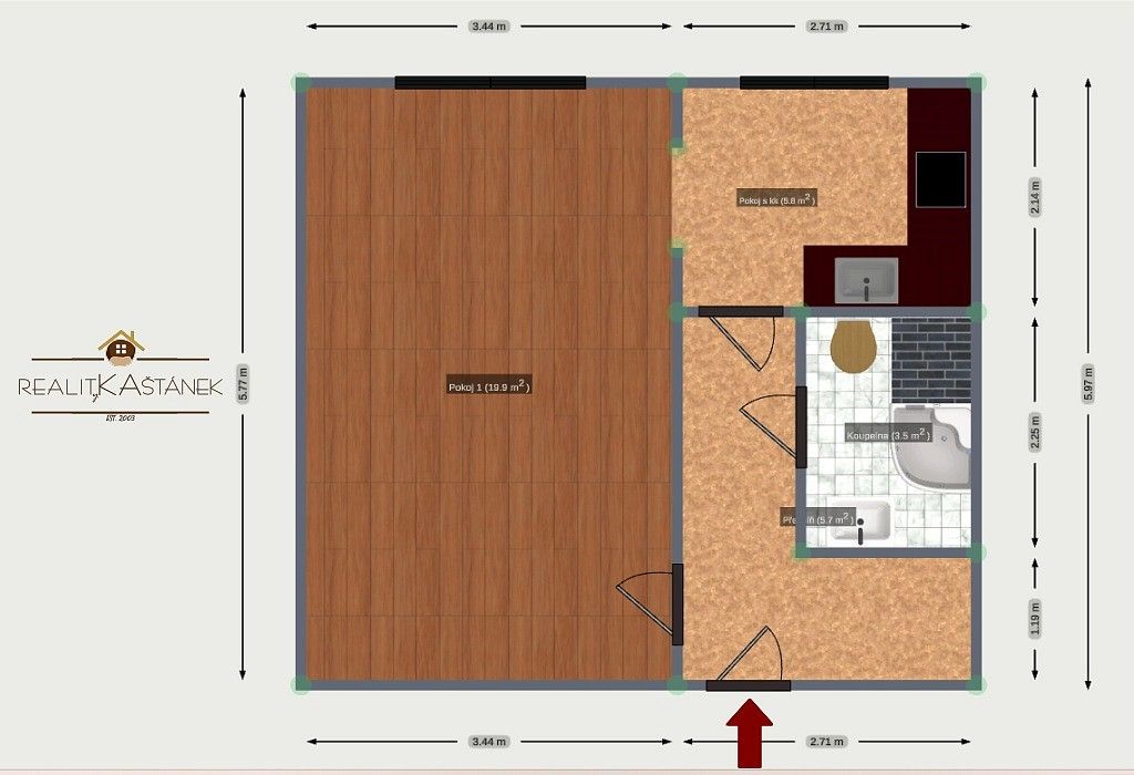 Byt 1+1 · 34 m² · Liberec - Liberec VI-Rochlice, Liberecký kraj - 3