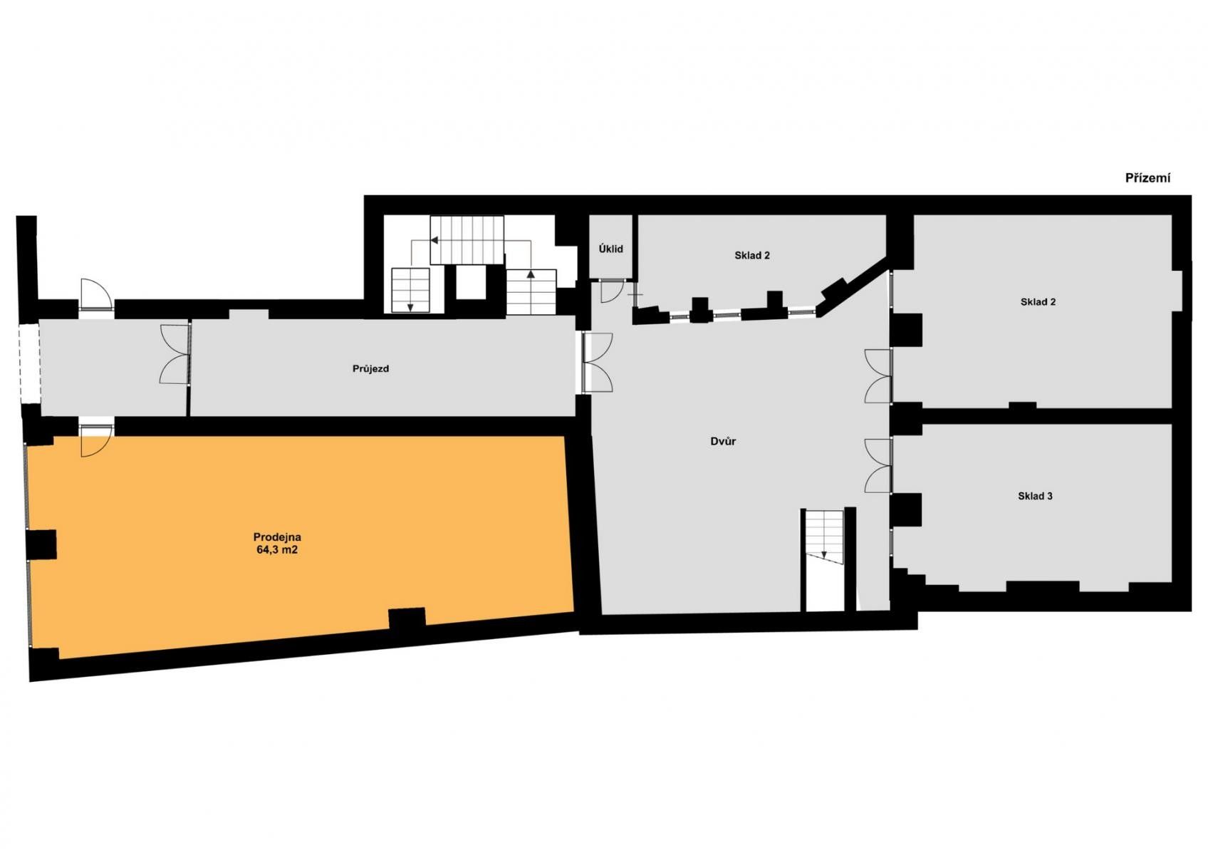 Obchodní prostory, 200 m²