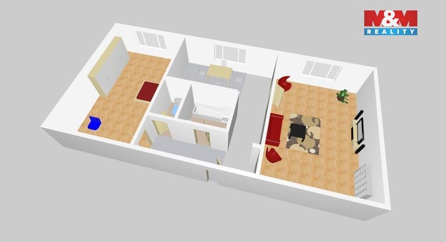 Byt 2+1 · 54 m² · Chomutovská, Kadaň - 3