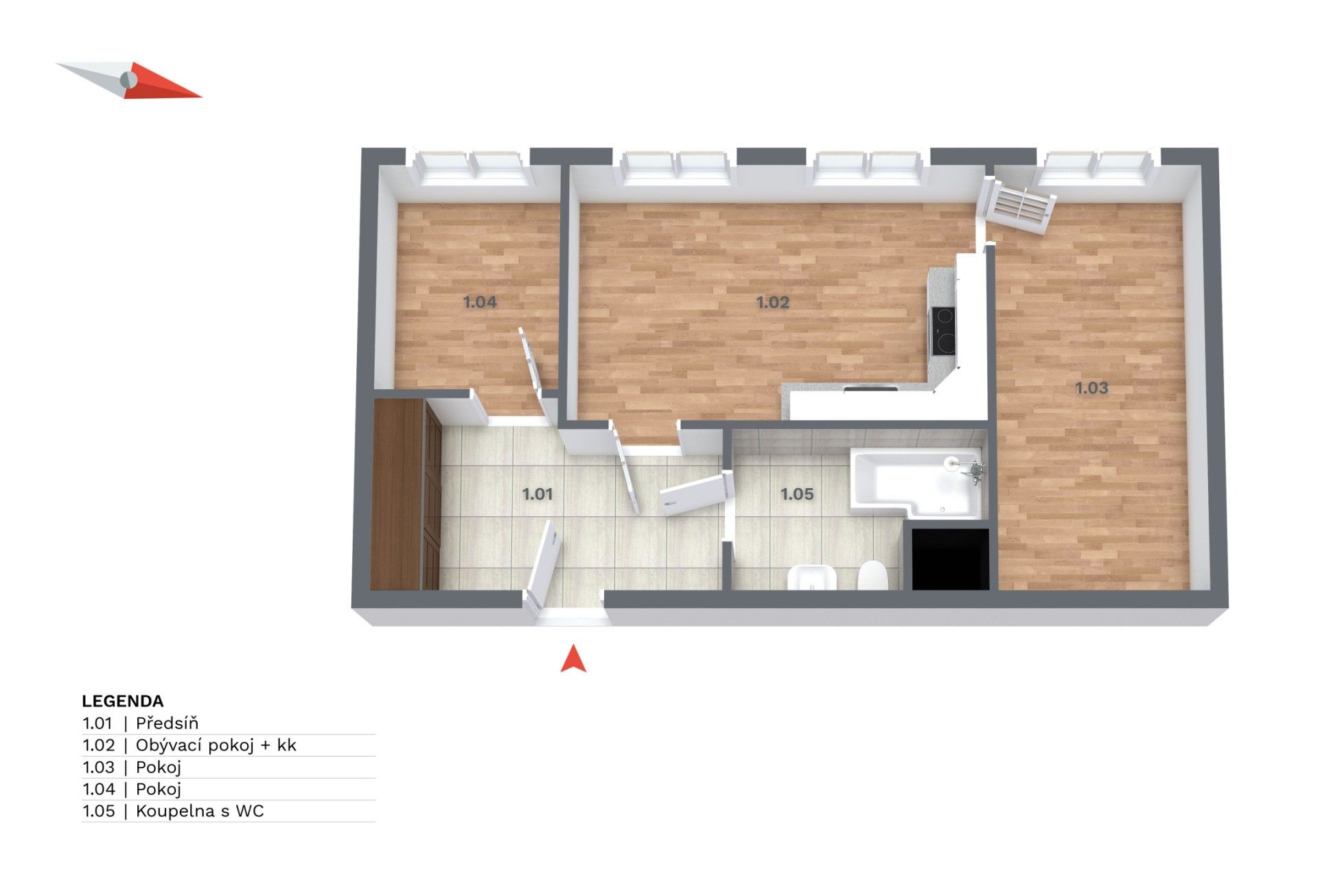 Byt 3+kk · 76 m² · Loudova, Praha - 4