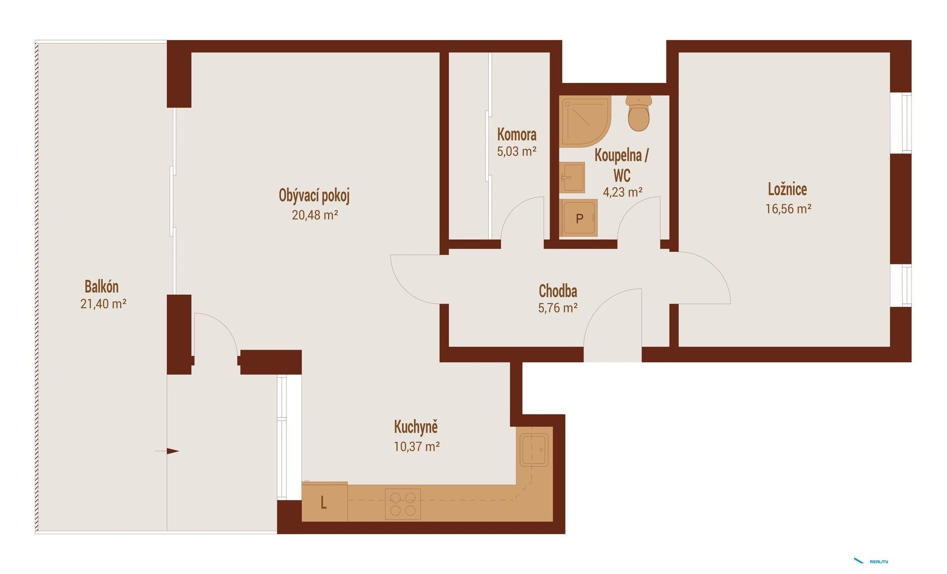 Pronájem byt 2+kk - Horníkova 2965, Brno Líšeň, 81 m² - 5