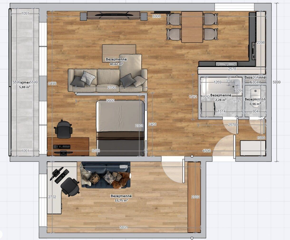 3+1, Nová výstavba , Obrnice, 65 m² - 2