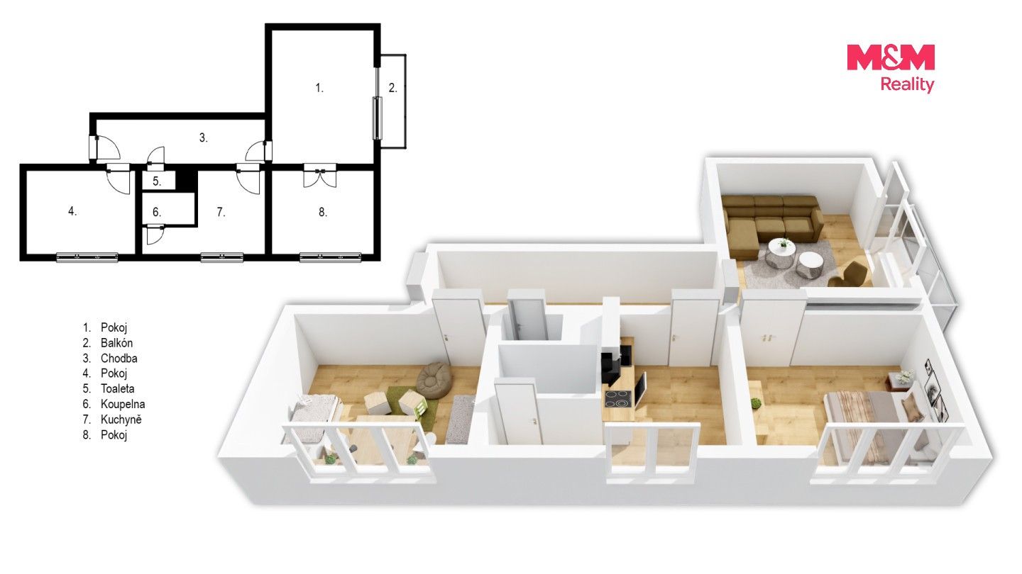 3+1, Mírová, Kralovice, 62 m² - 2