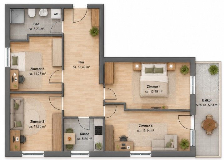Byty, Stäblistraße 42 München Fürstenried Bayern 81476, 12 m² - 1