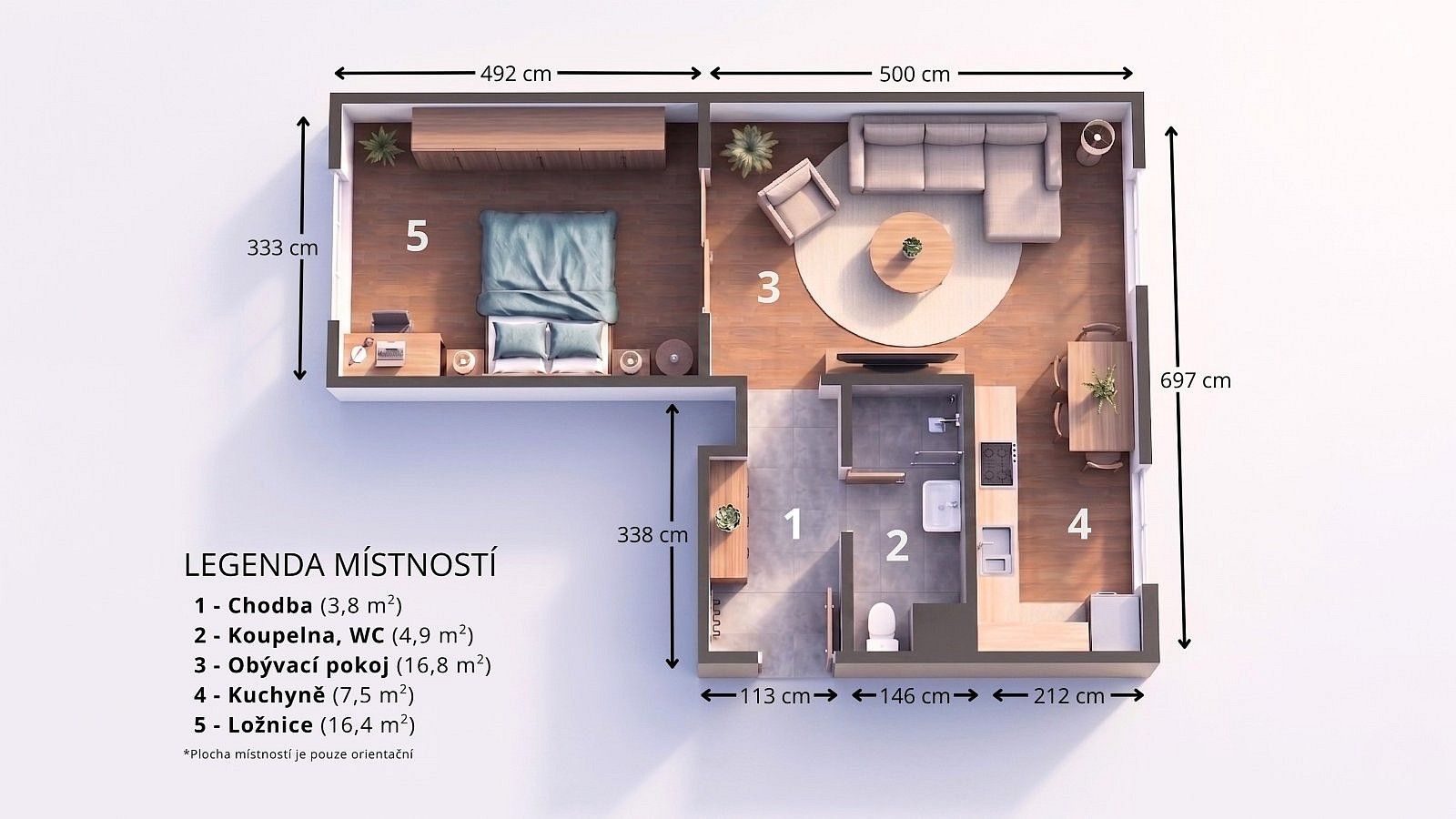 2+kk, Most, Ústecký kraj, 53 m² - 2
