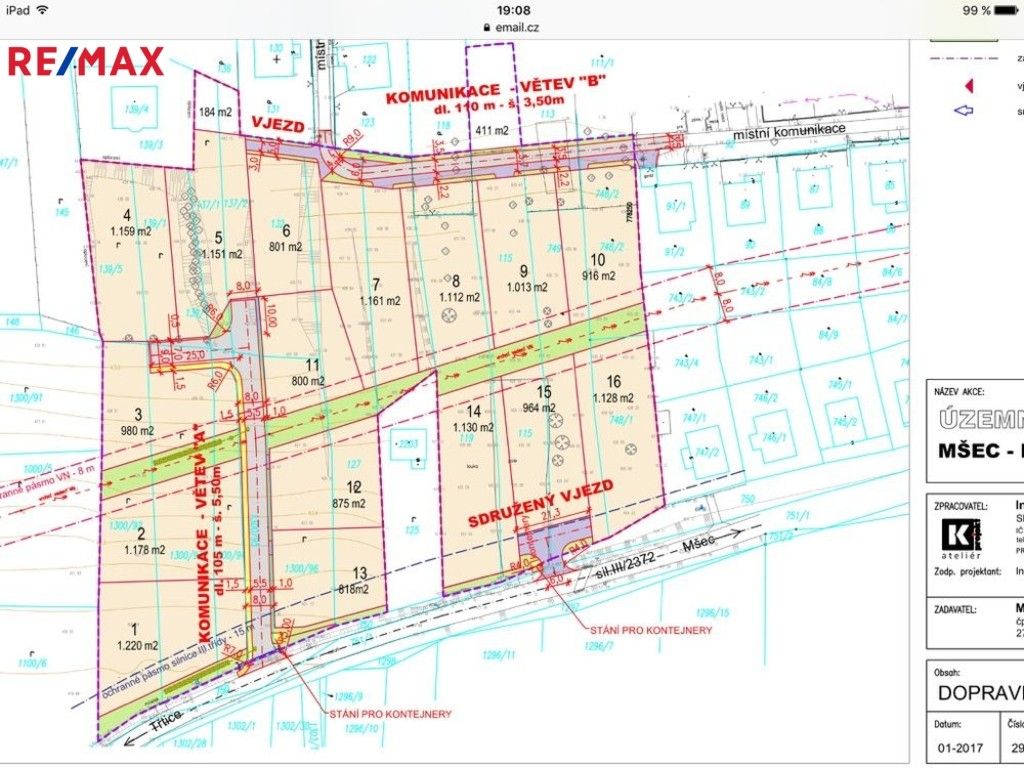 Prodej pozemek pro bydlení - Mšec, 822 m²
