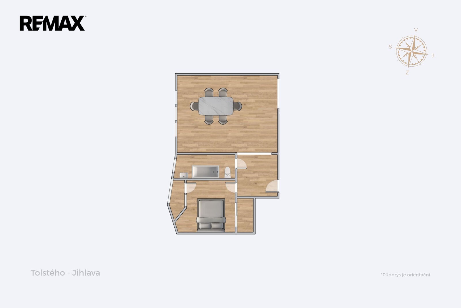 Byt 2+1 · 47 m² · Tolstého 1567, Jihlava - 2