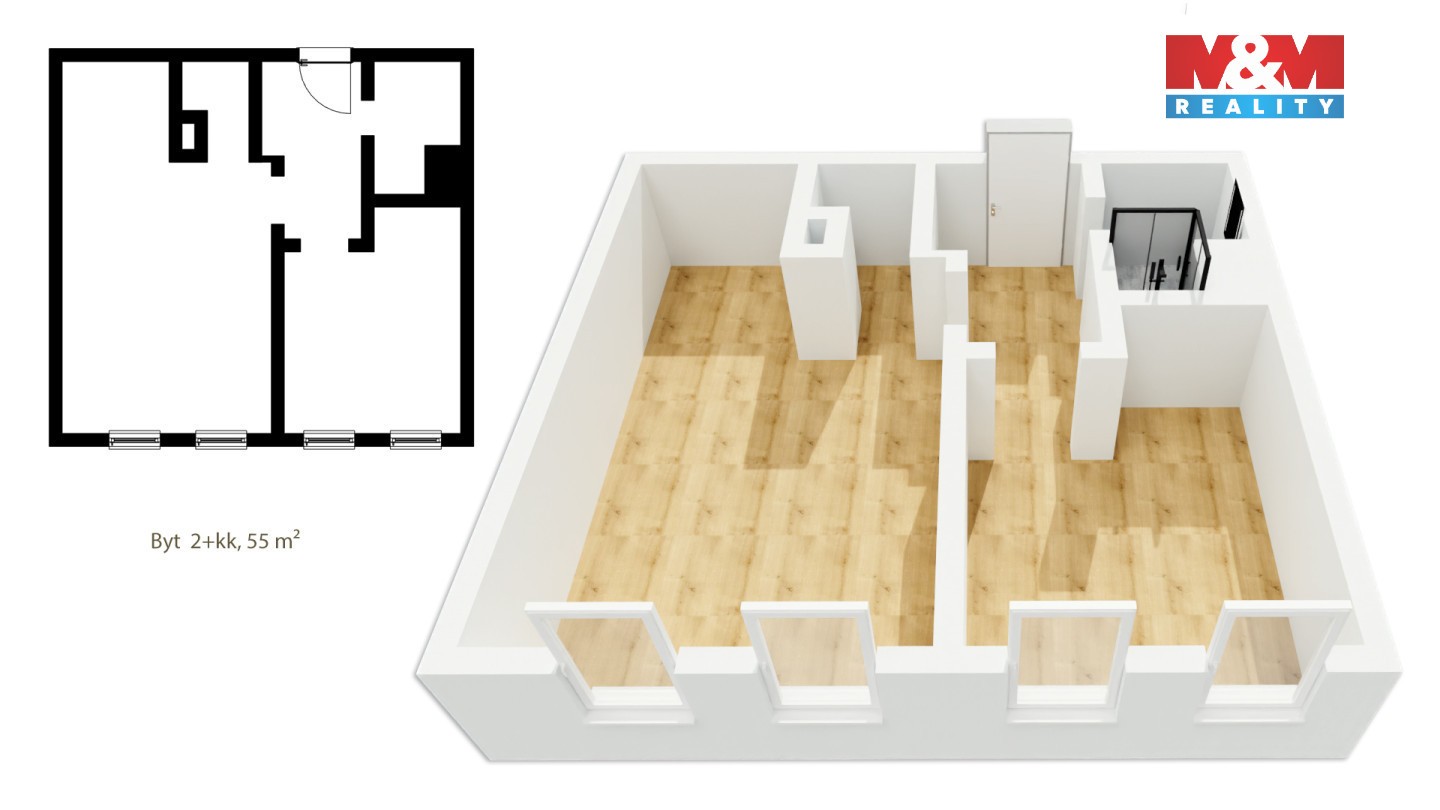 Byt 2+kk · 55 m² · Bedřichov - 4