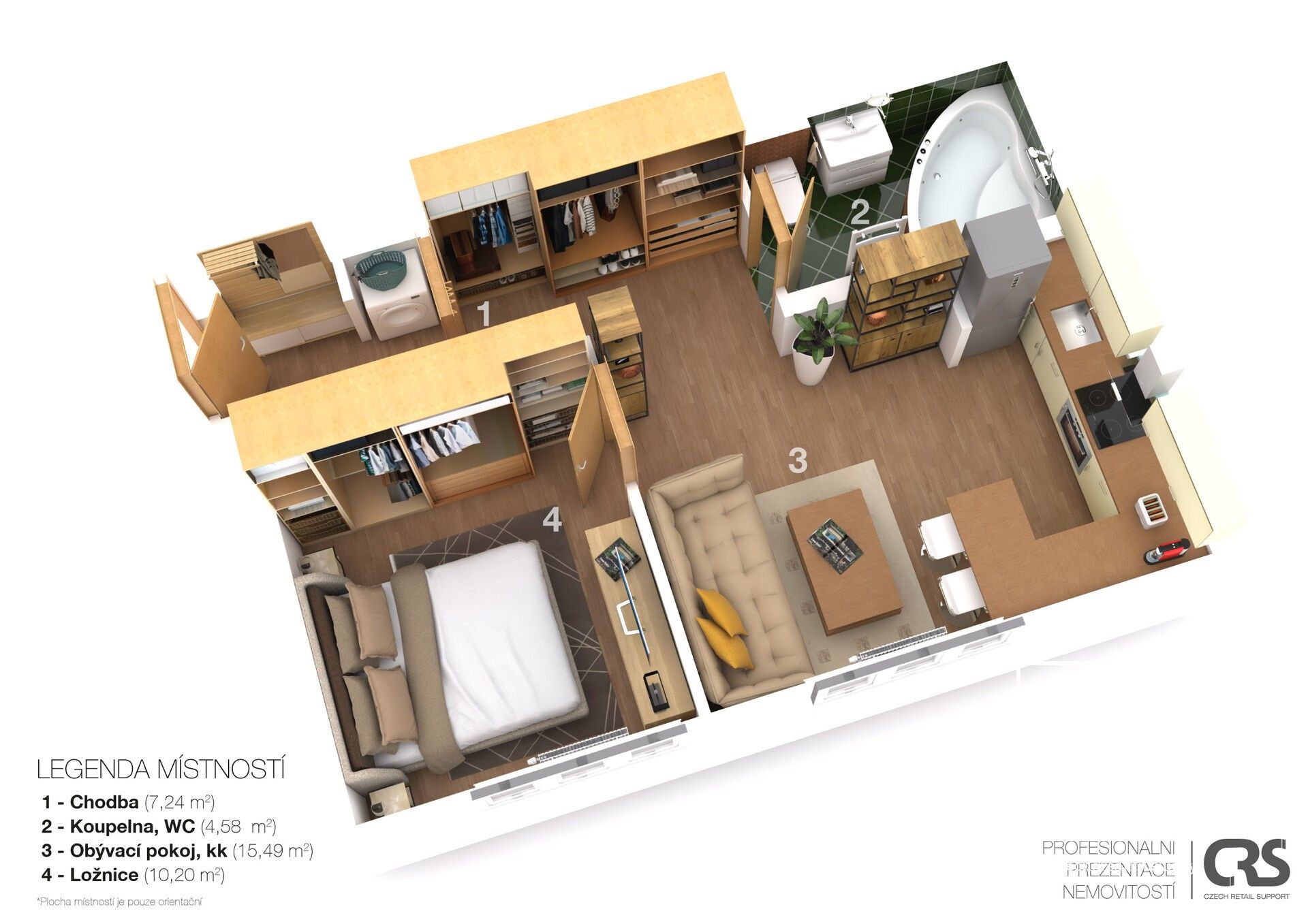 Byt 2+kk · 40 m² · Michelská, Praha - 3