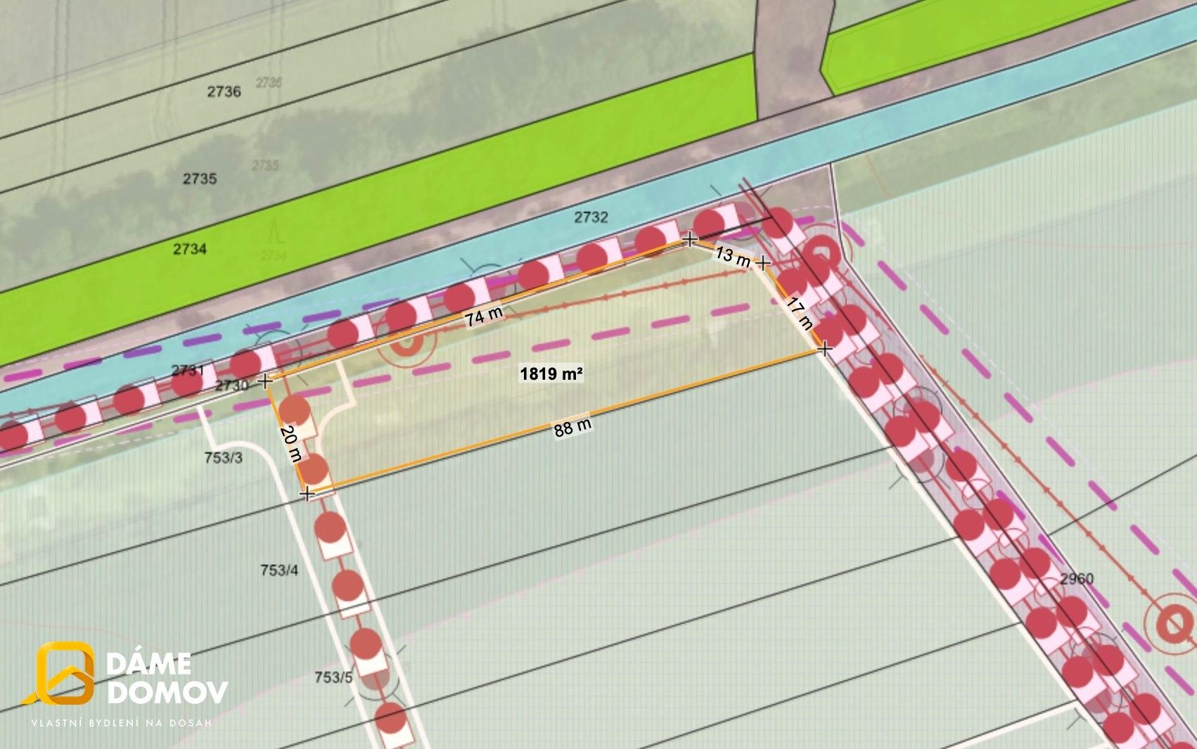 Pozemky pro bydlení, Tlumačov, 1 819 m²