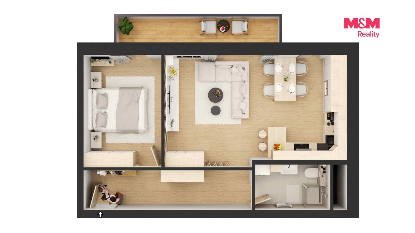 Byt 2+kk · 57 m² · Čestice - 3