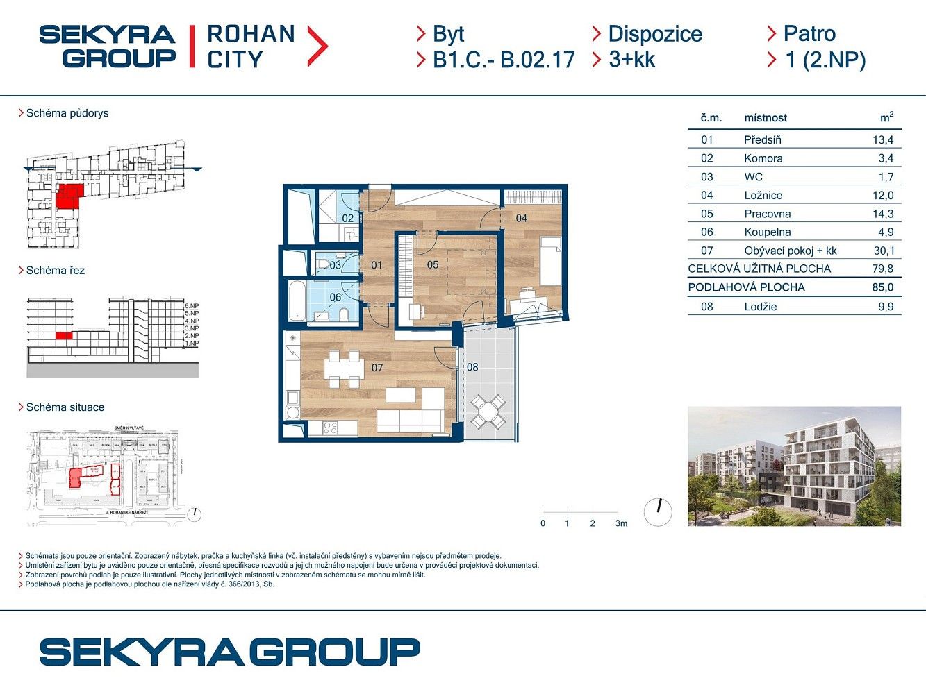 3+kk, Sokolova, Praha 8 - Karlín, 80 m² - 2