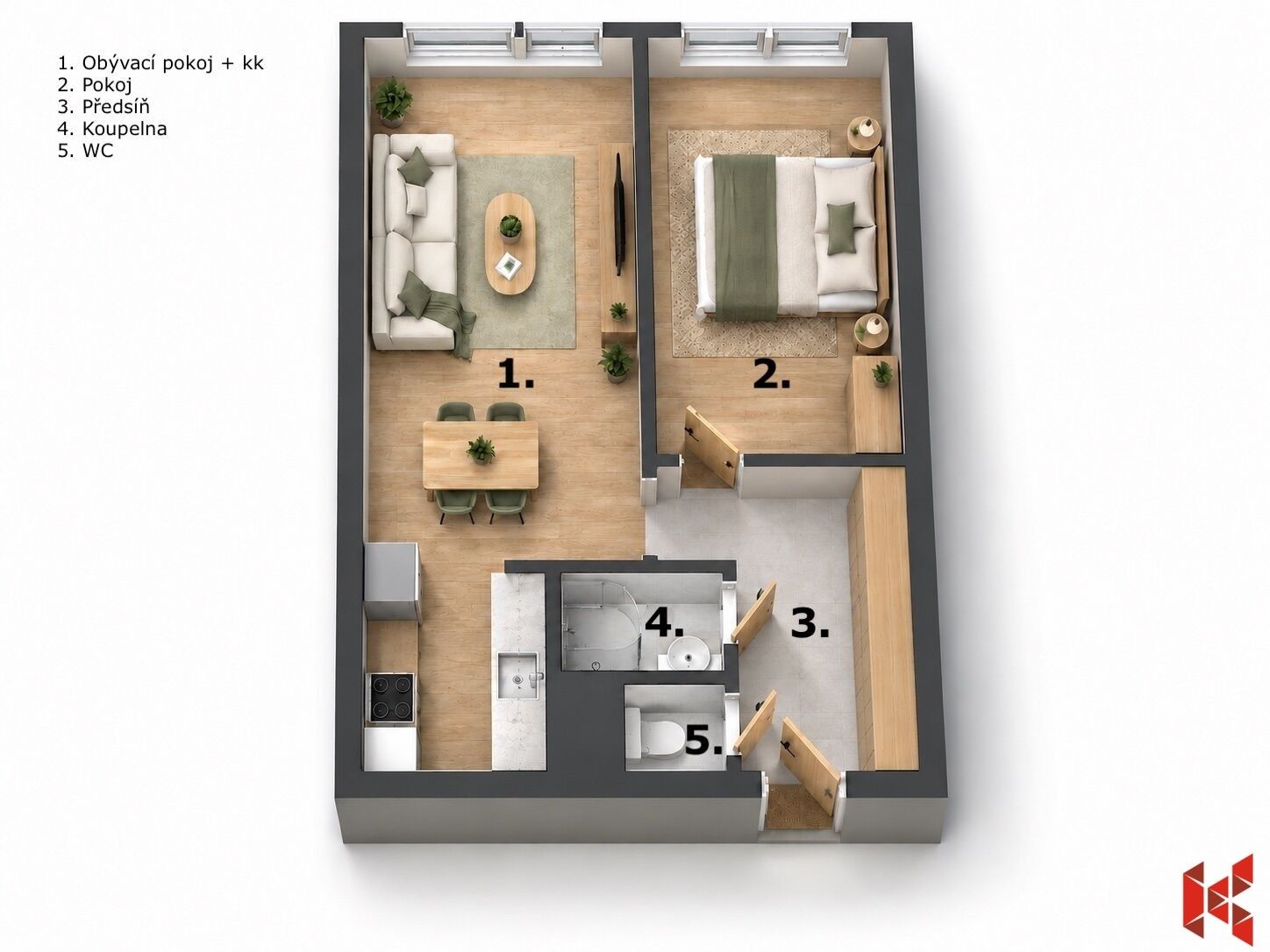 Byt 2+kk · 48 m² · Kloknerova 2215, Praha Chodov - 3