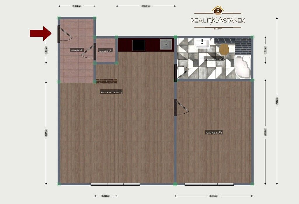 Byt 2+kk · 55 m² · Liberec - Liberec III-Jeřáb, Liberecký kraj - 3