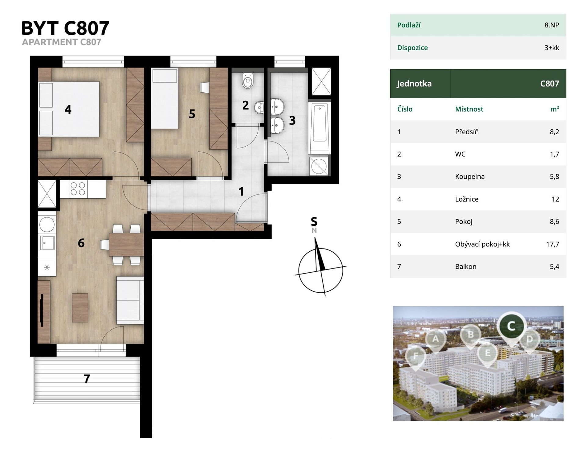 Byt 3+kk · 59 m² · U továren, Praha Hostivař - 4
