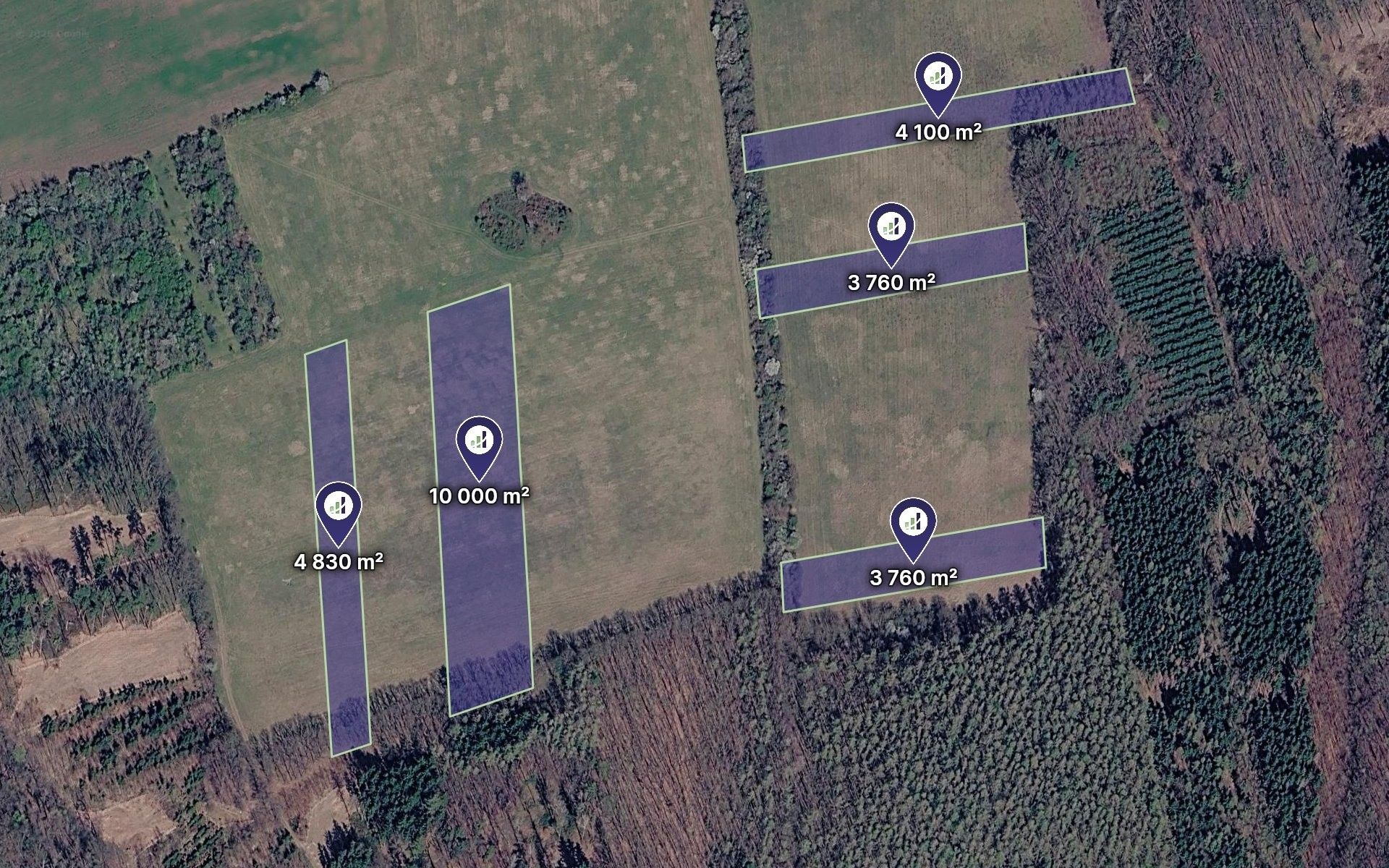 Zemědělské pozemky, Roštín, 66 728 m² - 1