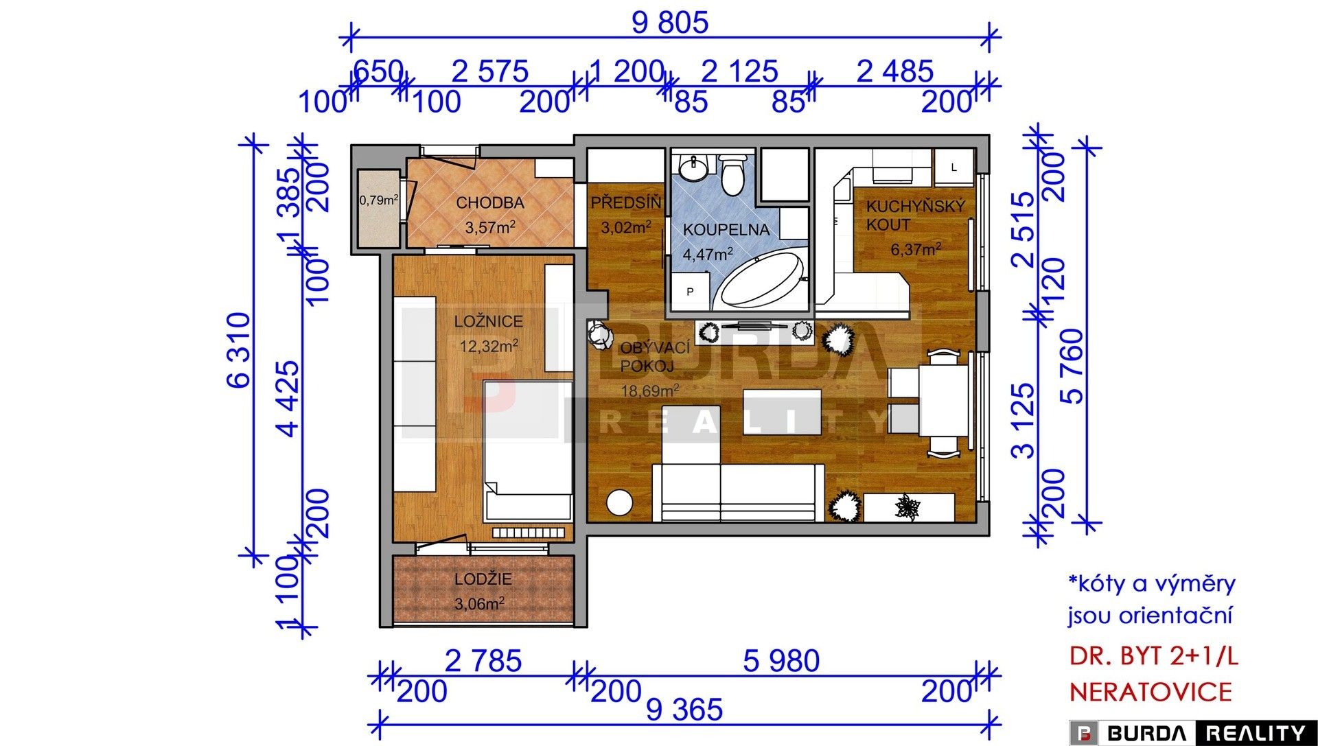 Byt 2+1 · 53 m² · Neratovice - 4