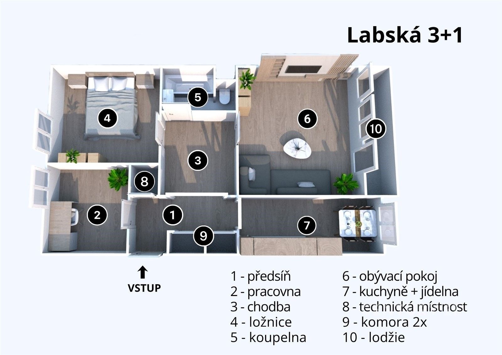 Prodej byt 3+1 - Labská, Brno Starý Lískovec, 75 m² - 5